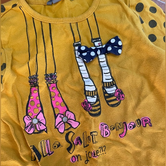 Yellow long sleeves tee for girls - Picture 2 of 3